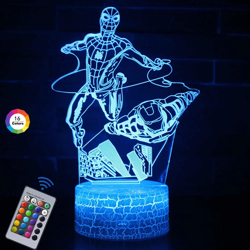2024 Spiderman 7/16 Colors Touch Remote Control LED Night Lamp Touch