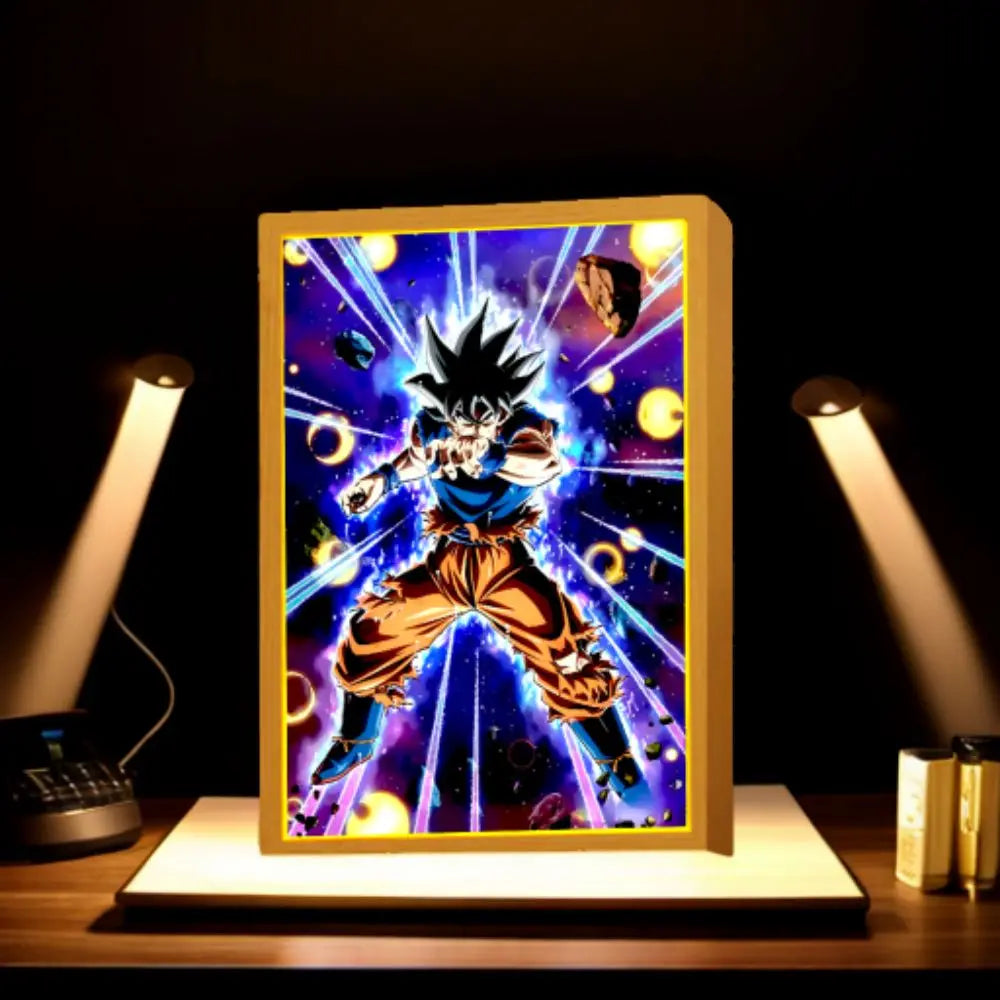 Anime Figure Dragon Ball  Light Painting Photo Frame Goku Vegeta Led Night Light Birthday Bedroom Decor Original Gifts Moon Lamp