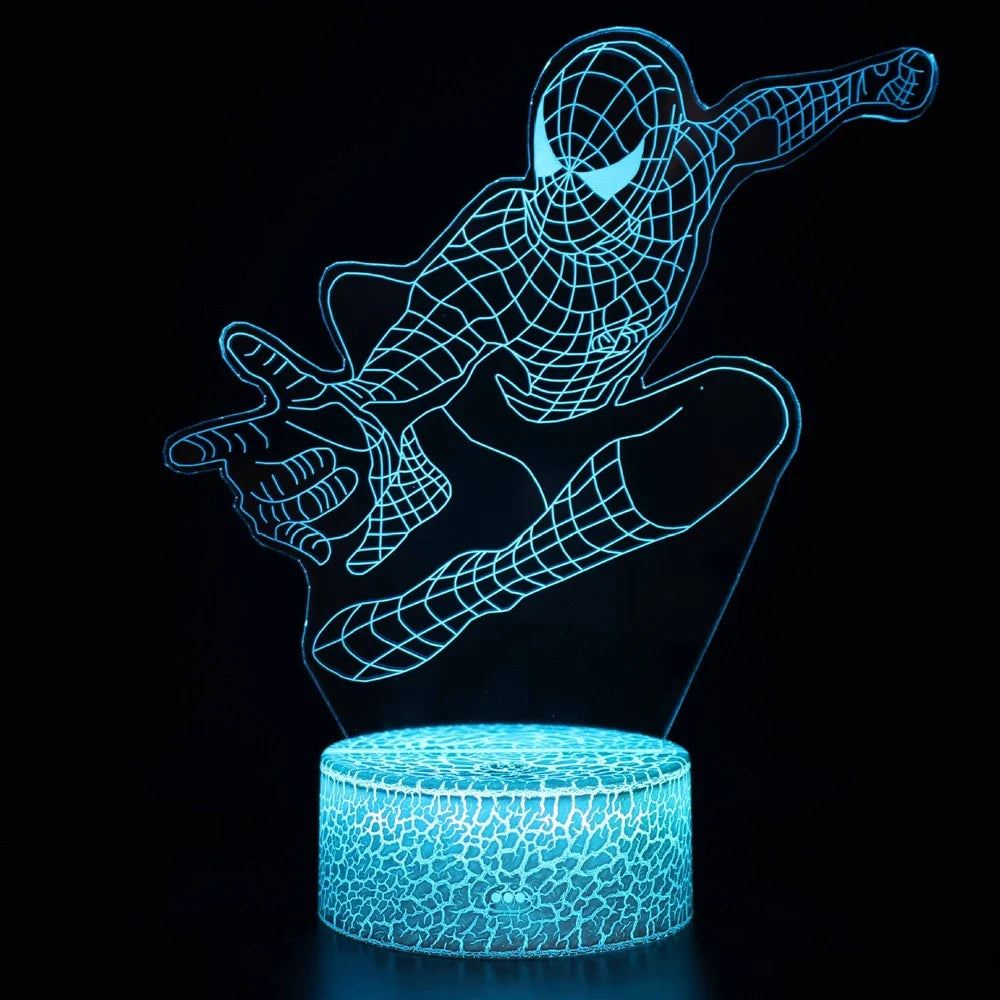2024 Spiderman 7/16 Colors Touch Remote Control LED Night Lamp Touch