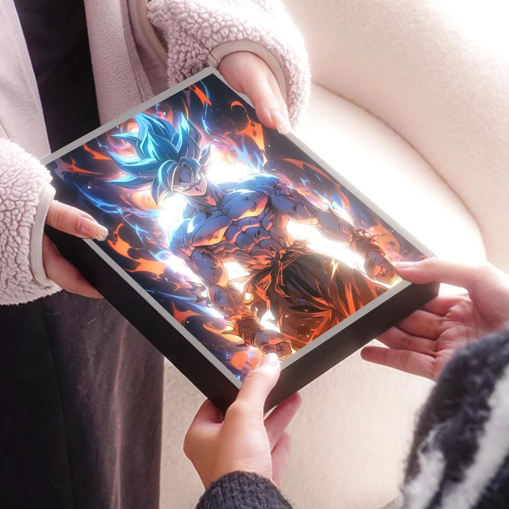Anime Energy Blast 3D LED Lamp - Saiyan Inspired Room Decor Light with Holographic Effect
