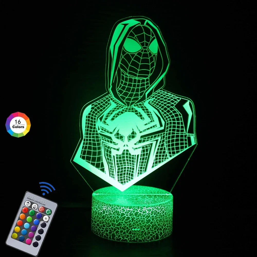 2024 Spiderman 7/16 Colors Touch Remote Control LED Night Lamp Touch