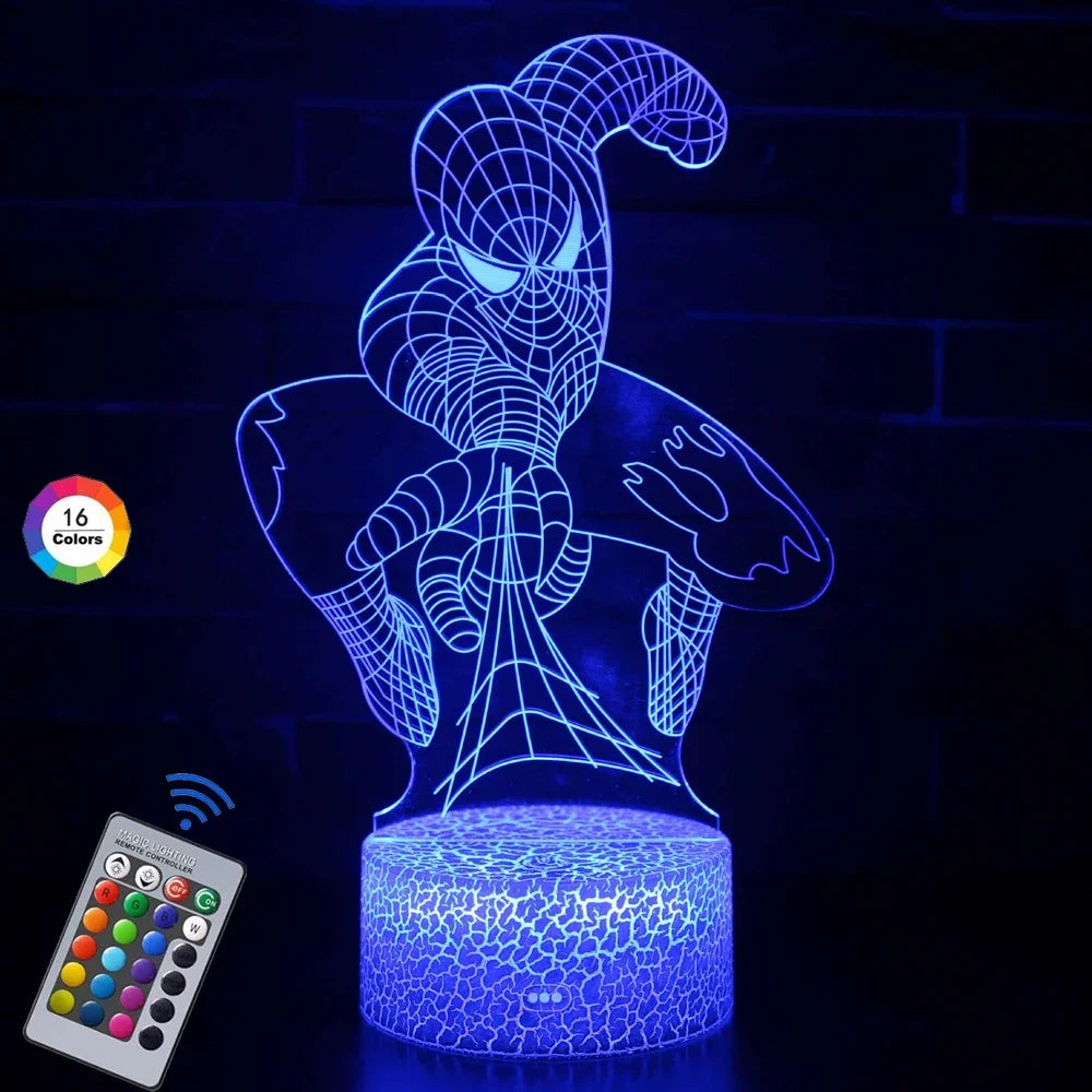 2024 Spiderman 7/16 Colors Touch Remote Control LED Night Lamp Touch