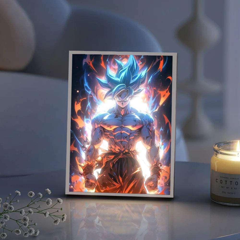 Anime Energy Blast 3D LED Lamp - Saiyan Inspired Room Decor Light with Holographic Effect
