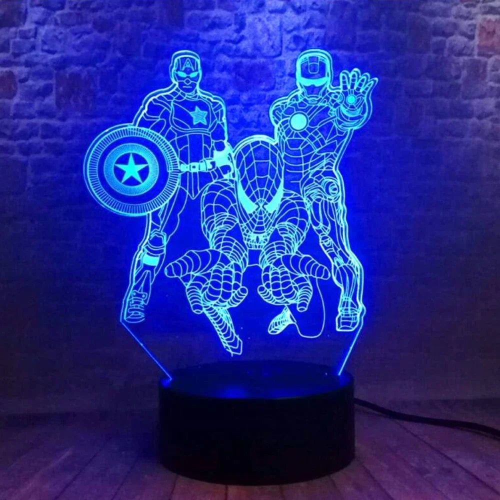 2024 Spiderman 7/16 Colors Touch Remote Control LED Night Lamp Touch