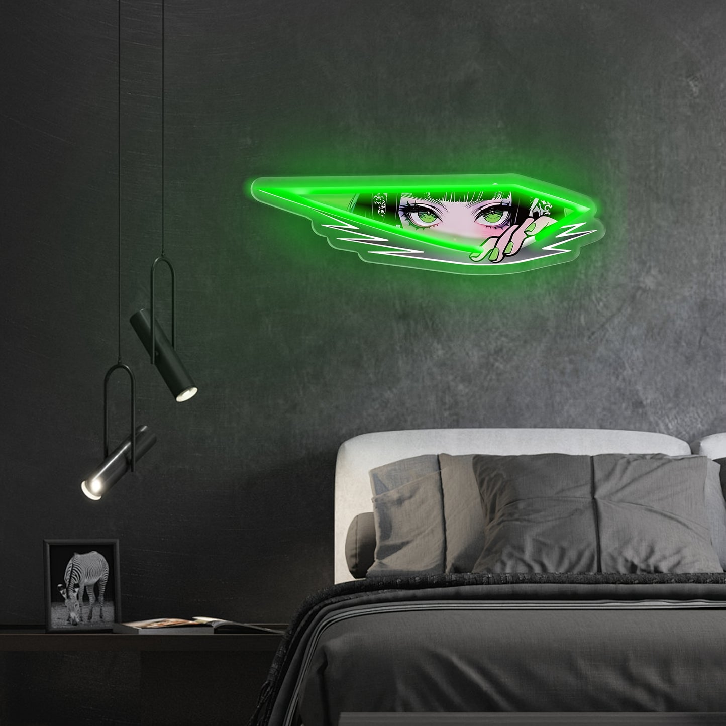 Anime-Style LED Neon Sign - "I Saw You"