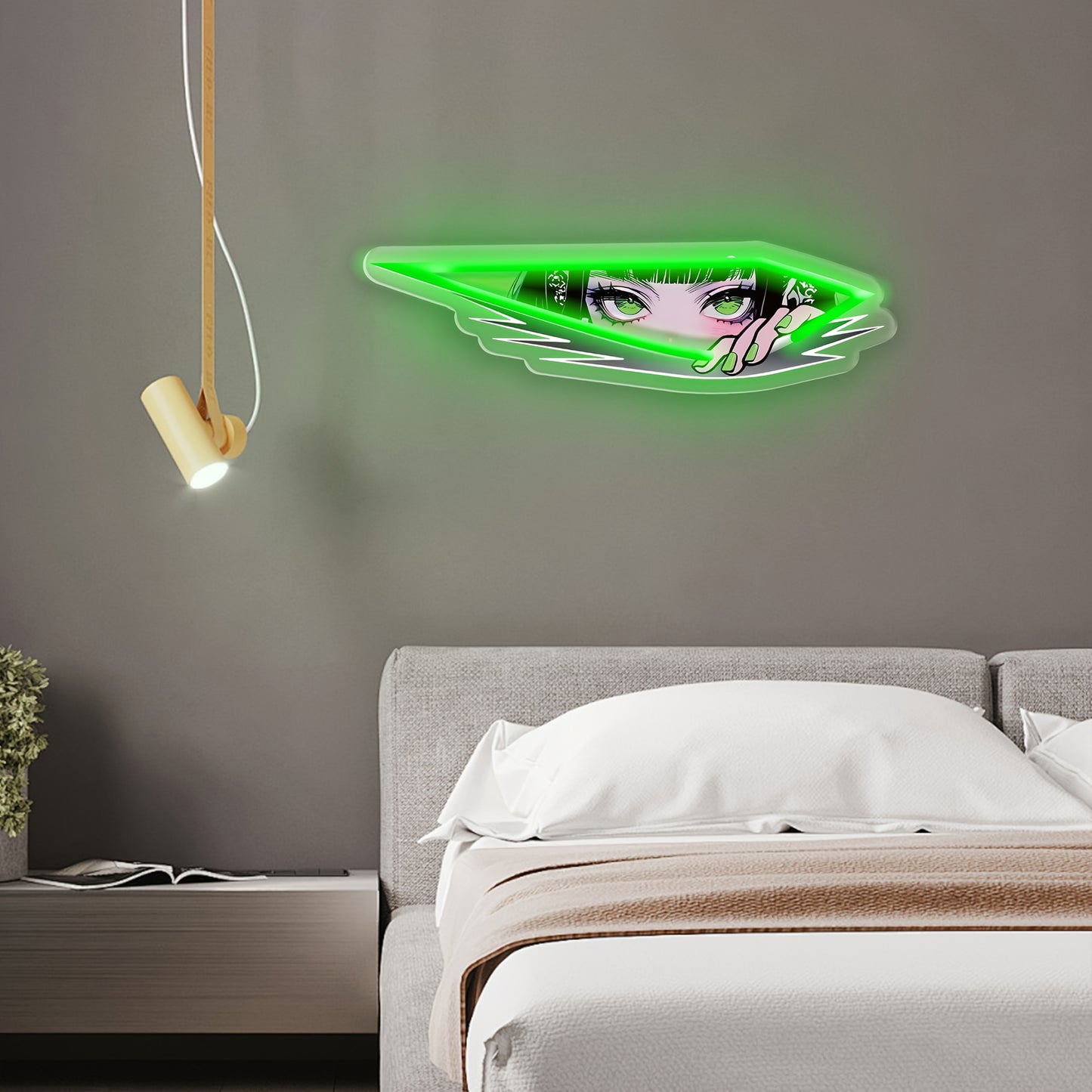 Anime-Style LED Neon Sign - "I Saw You"