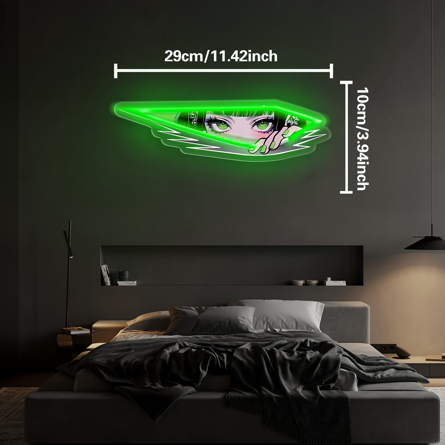 Anime-Style LED Neon Sign - "I Saw You"