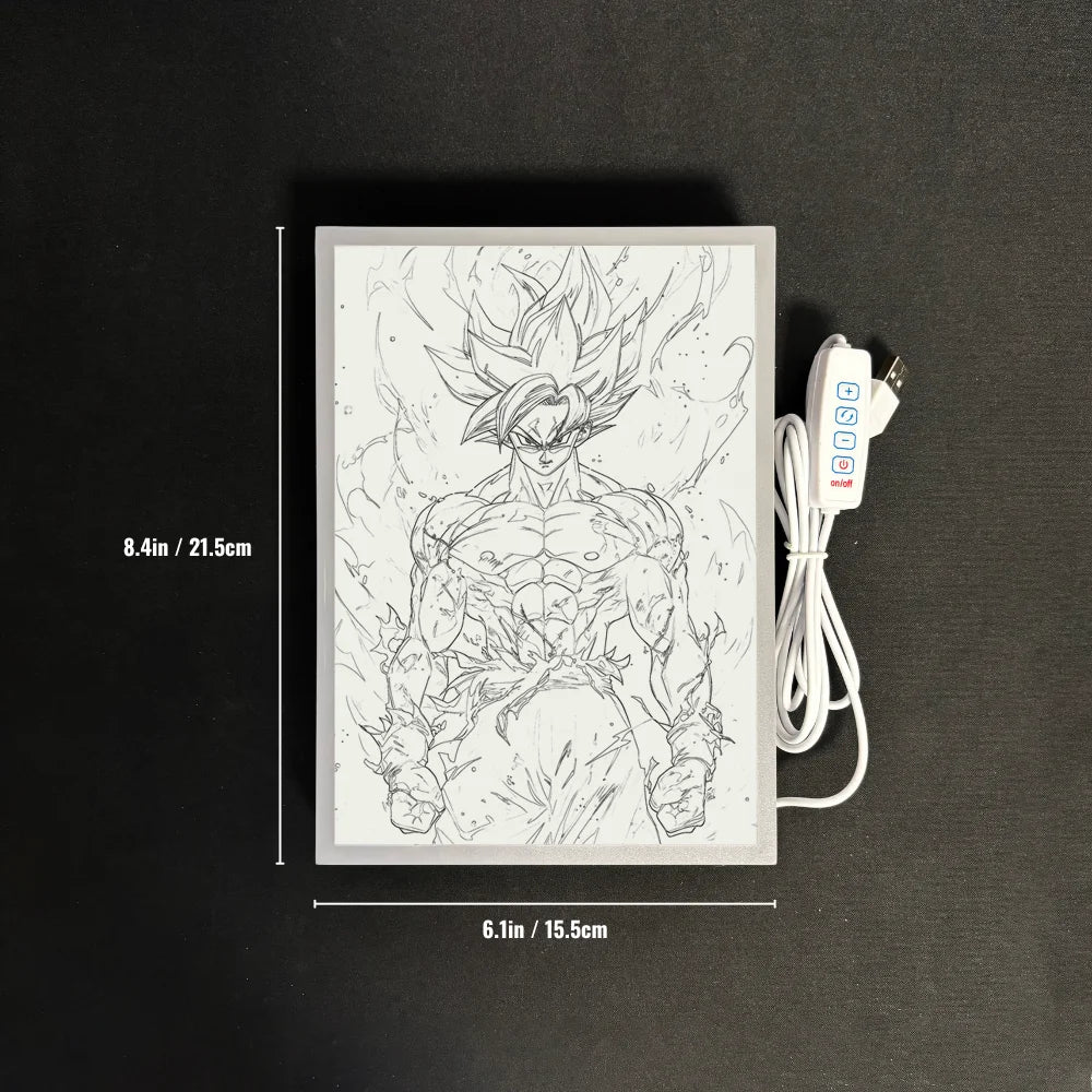 Anime Energy Blast 3D LED Lamp - Saiyan Inspired Room Decor Light with Holographic Effect