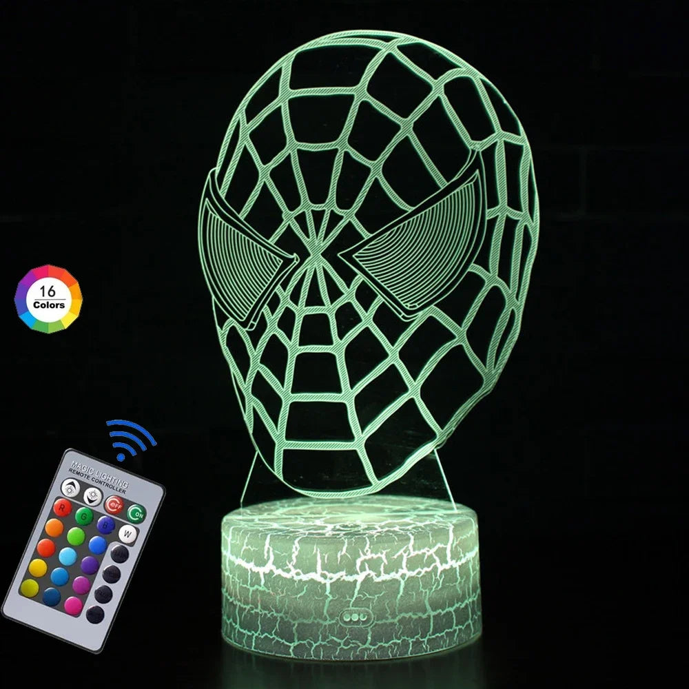 2024 Spiderman 7/16 Colors Touch Remote Control LED Night Lamp Touch