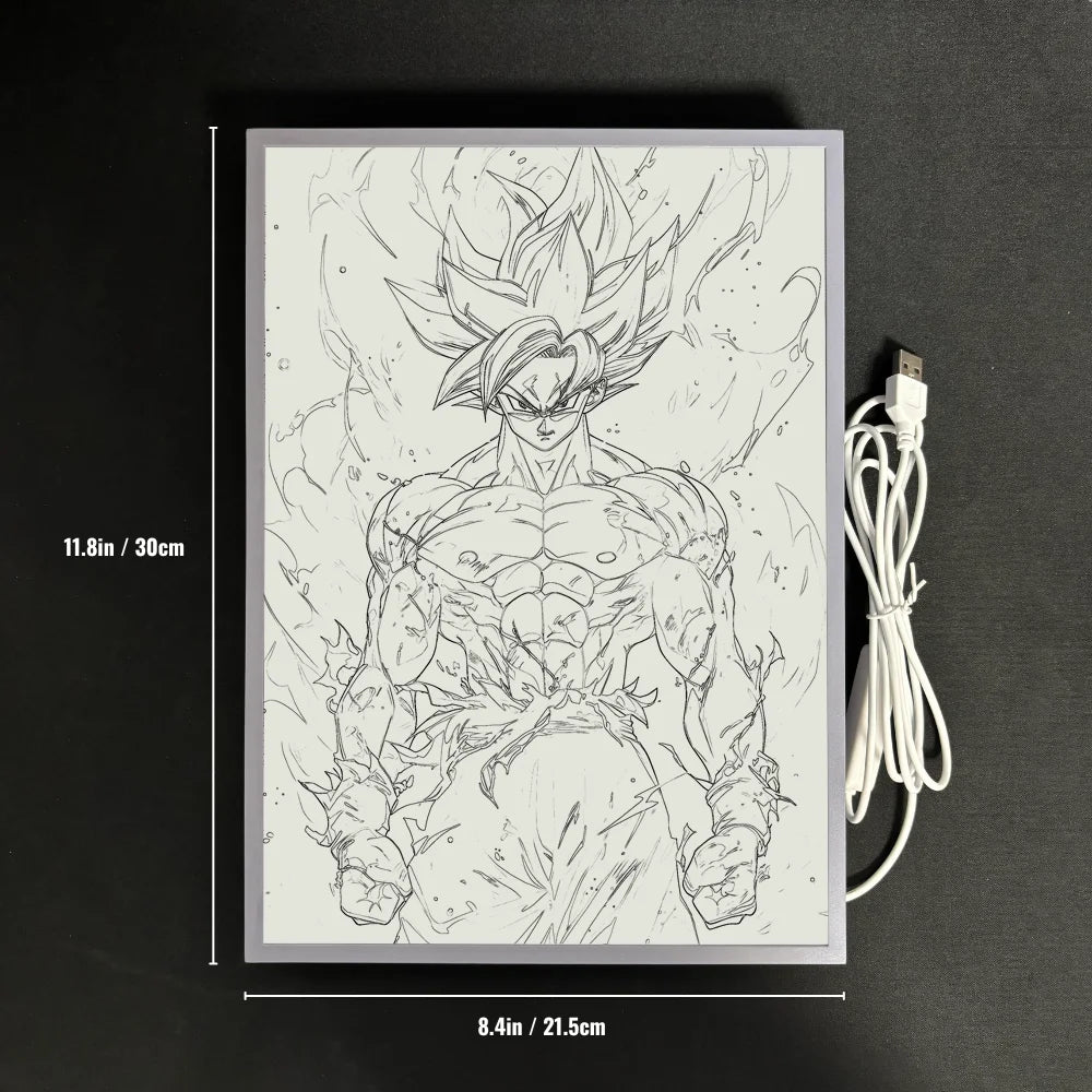 Anime Energy Blast 3D LED Lamp - Saiyan Inspired Room Decor Light with Holographic Effect