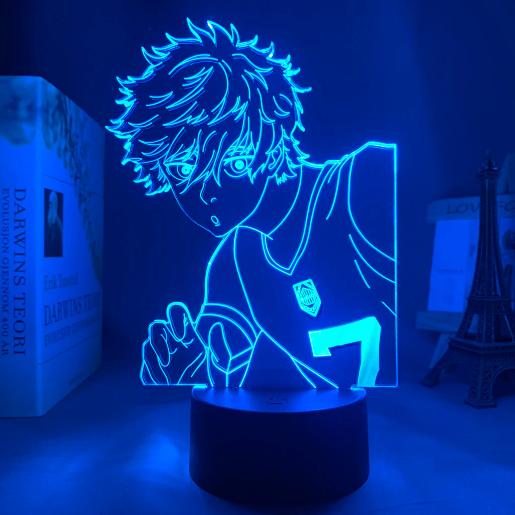 Lamp Blue Lock // Anime Led Night Light Blue Lock Yoichi Isagi for Room Decor Nightlight Lamp Blue Lock