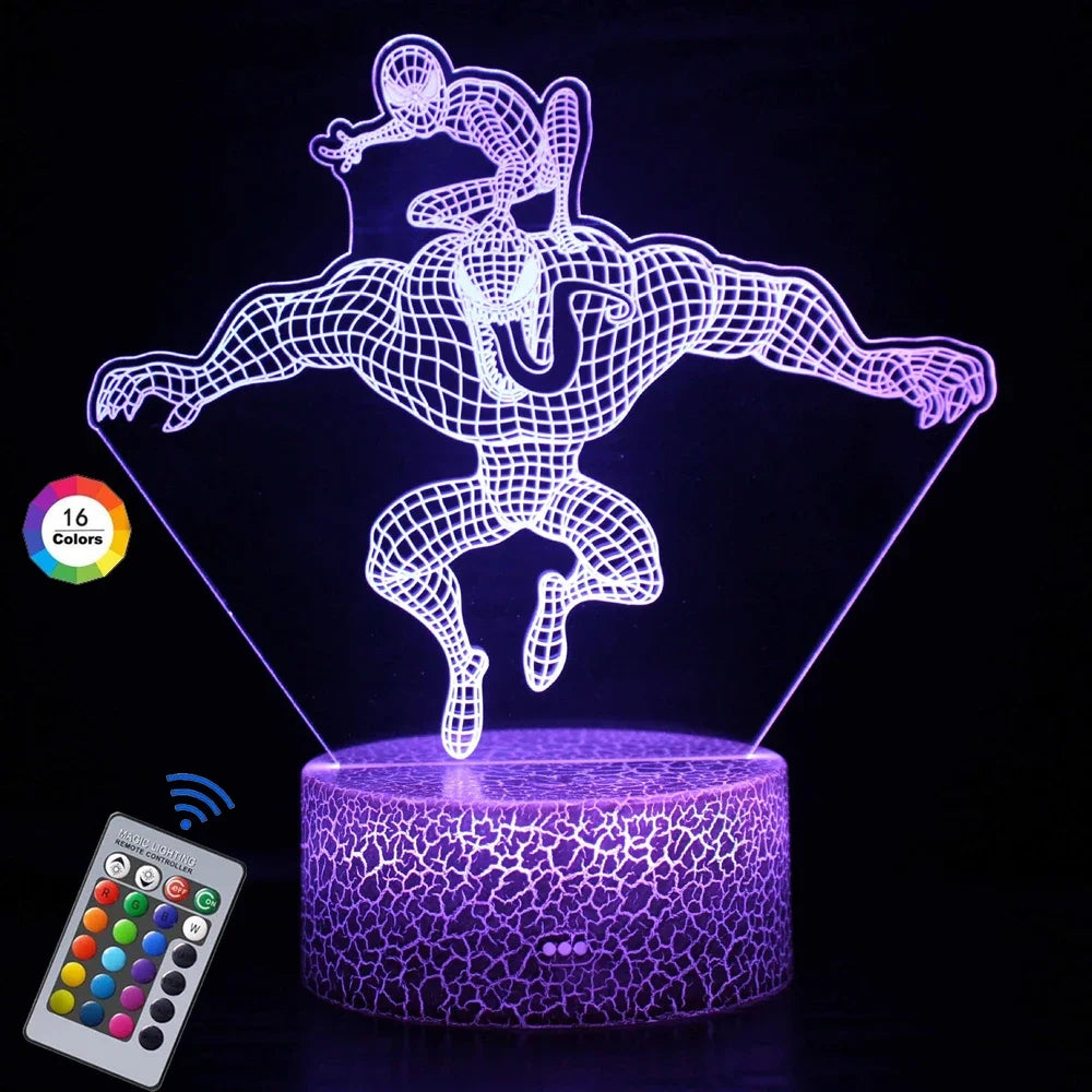 2024 Spiderman 7/16 Colors Touch Remote Control LED Night Lamp Touch