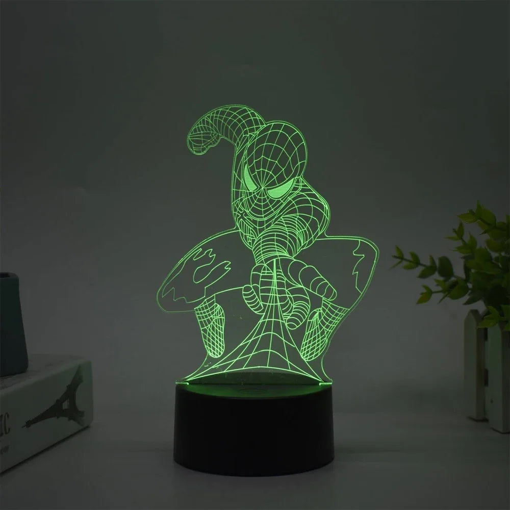 2024 Spiderman 7/16 Colors Touch Remote Control LED Night Lamp Touch