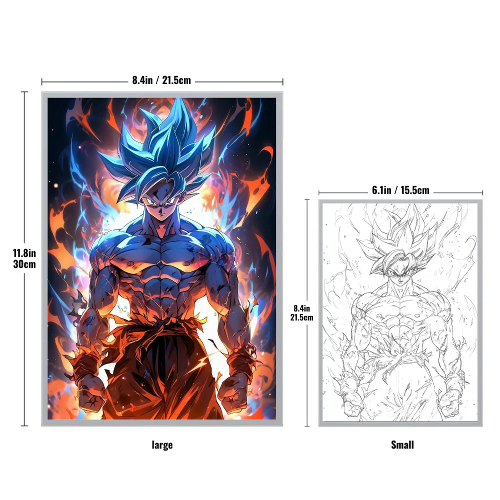 Anime Energy Blast 3D LED Lamp - Saiyan Inspired Room Decor Light with Holographic Effect