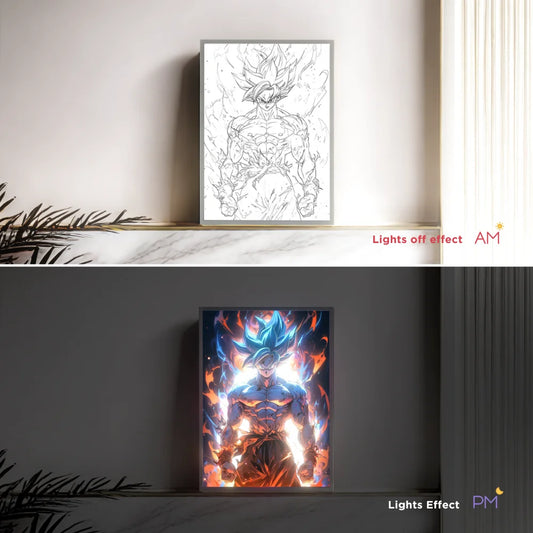 Anime Energy Blast 3D LED Lamp - Saiyan Inspired Room Decor Light with Holographic Effect