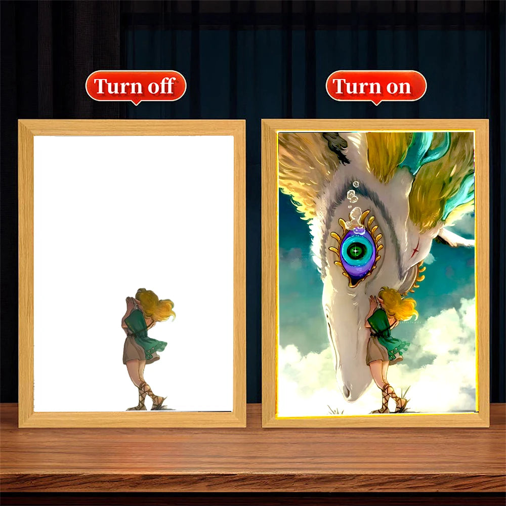 Legend of Zelda Light Painting Photo Frame Princess Zelda Action Figure Led Night Light Anime Figures Collection Room Decor Gift