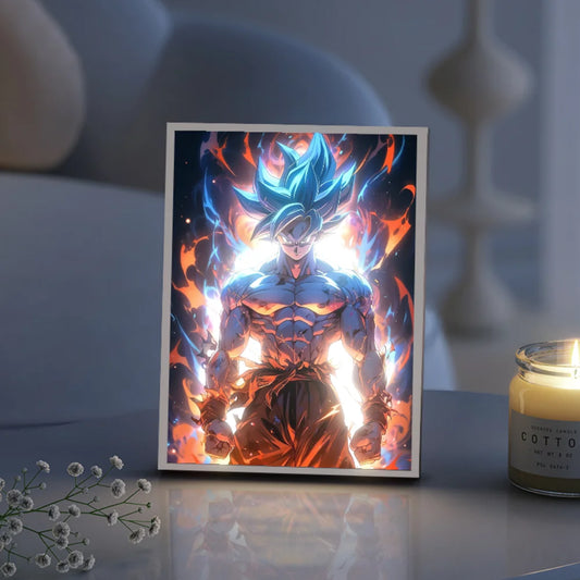 Anime Energy Blast 3D LED Lamp - Saiyan Inspired Room Decor Light with Holographic Effect