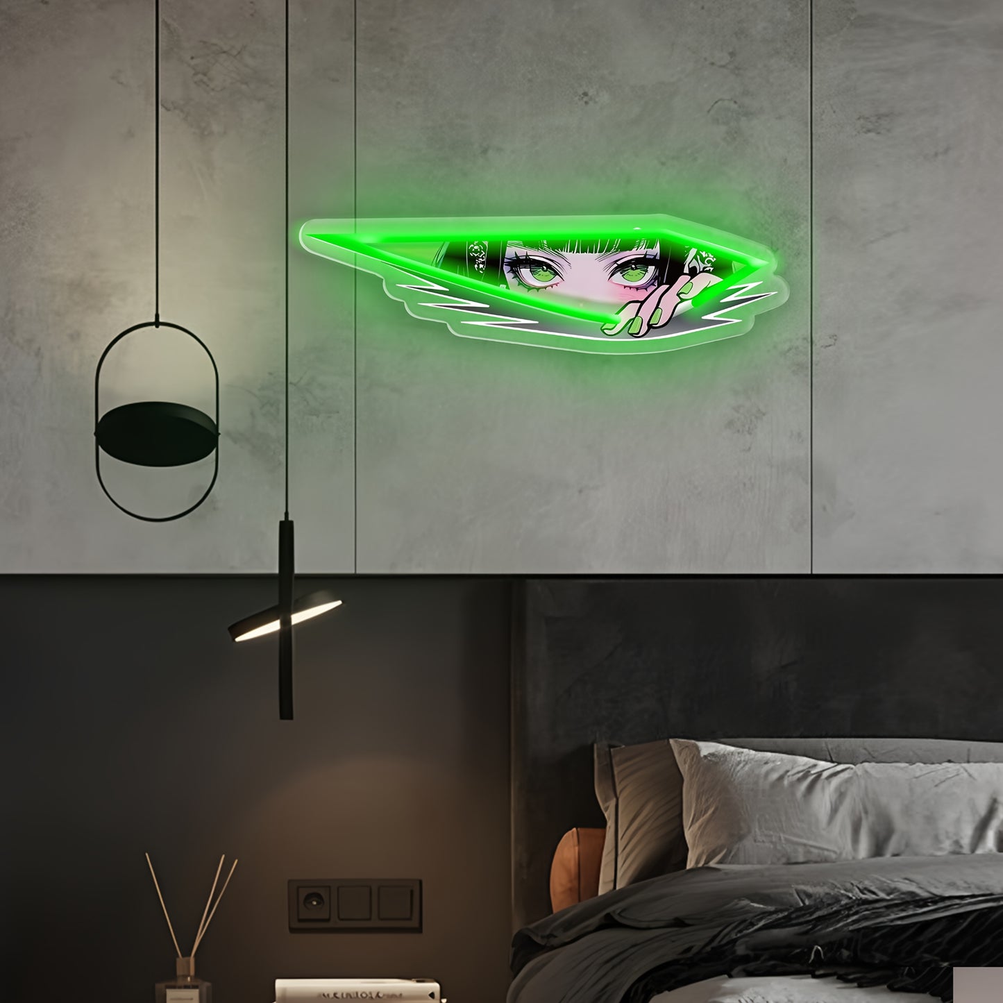 Anime-Style LED Neon Sign - "I Saw You"